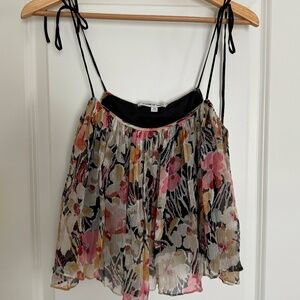 Elizabeth and James Silk Floral Cropped Tank